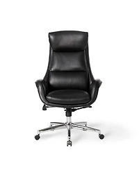 Glitzhome Mid-Century Modern 47.75" Leatherette High Back Office Chair