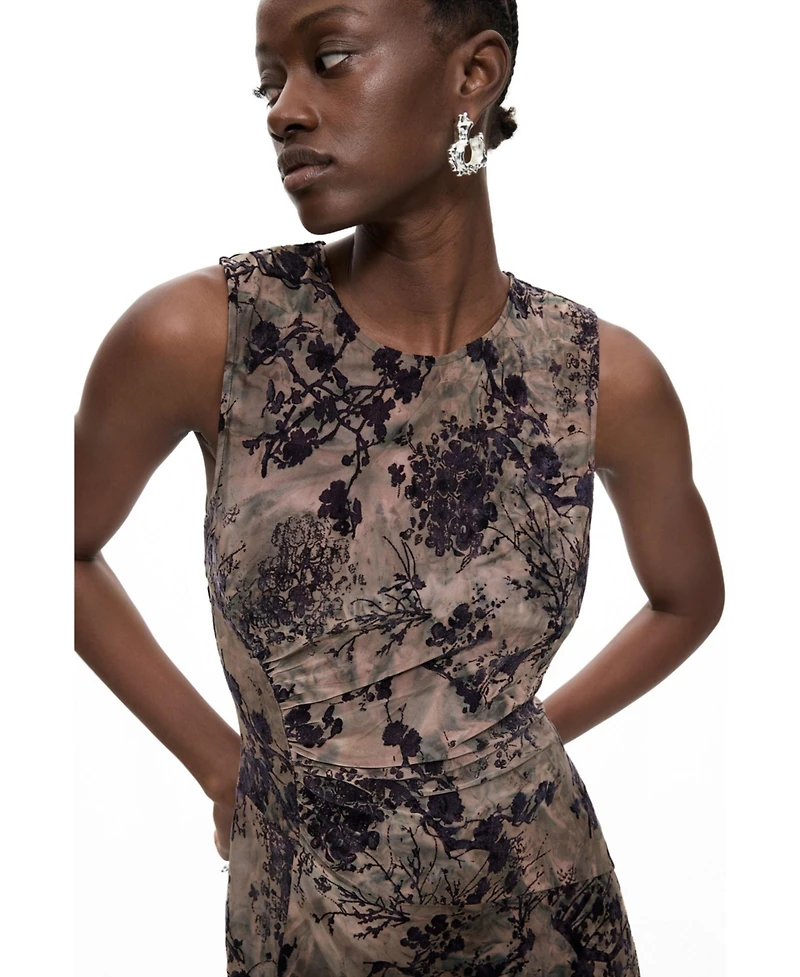 Desigual Women's Flocked Long Dress