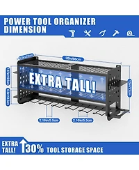 Xdovet Power Tool Organizer Wall Mount Steel Rack Drill Holder