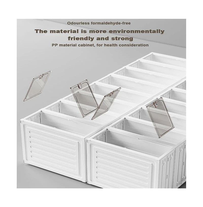 homfan 66in Tall Space-Saving Collapsible Shoe Storage Cabinet