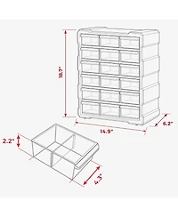 Xdovet Small Parts Organizer 18 Drawers Removable Dividers Wall Mount Desktop Storage Cabinet