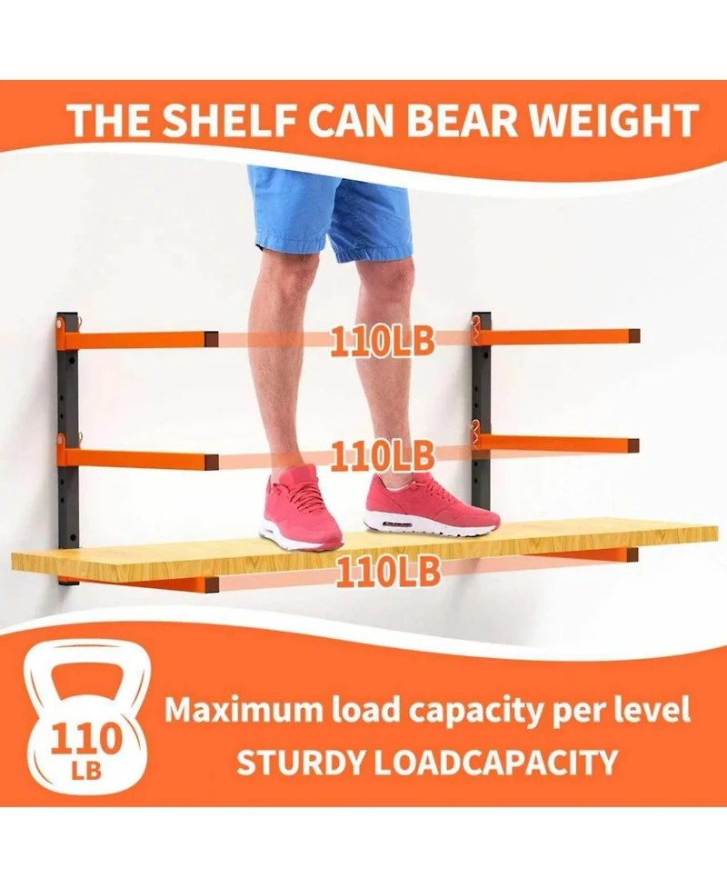 Xdovet Wall Mounted Lumber Rack Metal Storage System Organizer Bracket