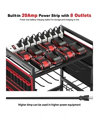 Xdovet Garlarge Tool Organizer Cart Charging Station Drill Holder Rolling