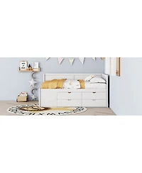 Streamdale Furniture Full Size Daybed with Drawers and Shelves