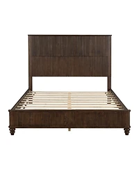 Streamdale Furniture Solid Wood Platform Bed Frame with Tall Headboard