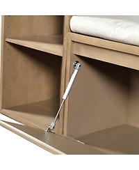 Streamdale Furniture All-in-One Entryway Storage Bench with Cushion Drawers and Shelves