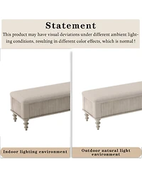 Streamdale Furniture 50.8-inch Multi-Functional Linen Storage Ottoman Bench