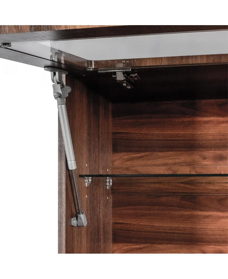 Streamdale Furniture Farmhouse Kitchen Pantry Hutch with Microwave Stand and Coffee Bar