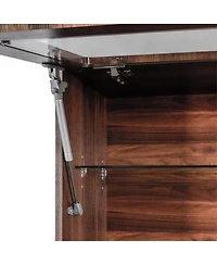 Streamdale Furniture Farmhouse Kitchen Pantry Hutch with Microwave Stand and Coffee Bar