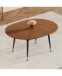 Streamdale Furniture Oval Extendable Dining Table with Metal Legs Seats 6-10