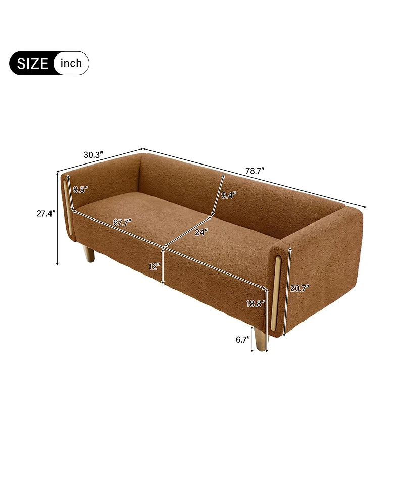 Streamdale Furniture Modern 3-Seater Textured Sofa with Rubberwood Legs