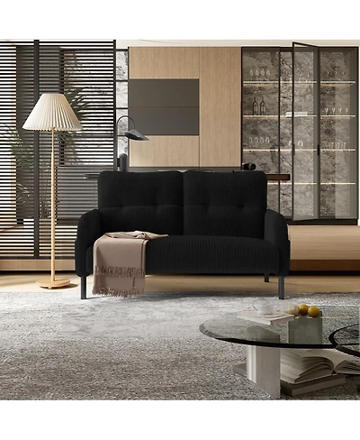 Streamdale Furniture Comfortable Monochrome Corduroy Double Sofa for Living Room and Bedroom
