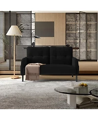 Streamdale Furniture Comfortable Monochrome Corduroy Double Sofa for Living Room and Bedroom