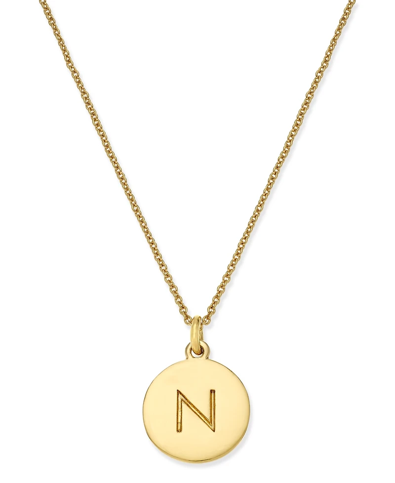 Kate Spade New York 12k Gold-Plated Initials Pendant Necklace, 17" + 3" Extender