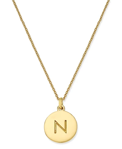 Kate Spade New York 12k Gold-Plated Initials Pendant Necklace, 17" + 3" Extender