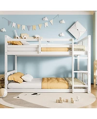 Streamdale Furniture Twin Over Twin Bunk Bed with Ladder