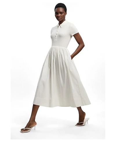 Karen Millen Women's Rib Shirt Midi Dress