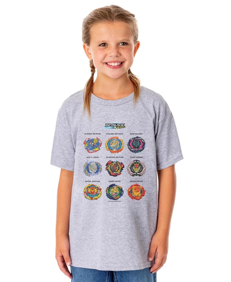 Beyblade Burst Tv Show Series Unisex Boys' Xs - Xl Battle Beyblades Crewneck Kids T-Shirt