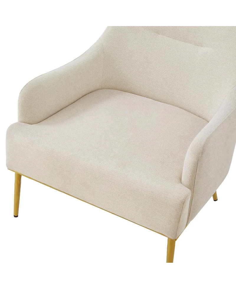 Streamdale Furniture Modern Upholstered Accent Chair with Gold Metal Legs