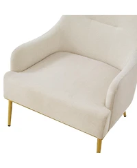 Streamdale Furniture Modern Upholstered Accent Chair with Gold Metal Legs