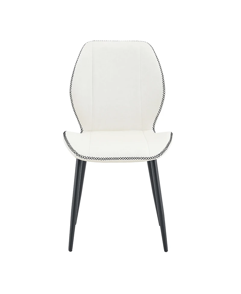Streamdale Furniture 4-Pack Luxury Pu Leather Dining Chairs with Adjustable Metal Legs