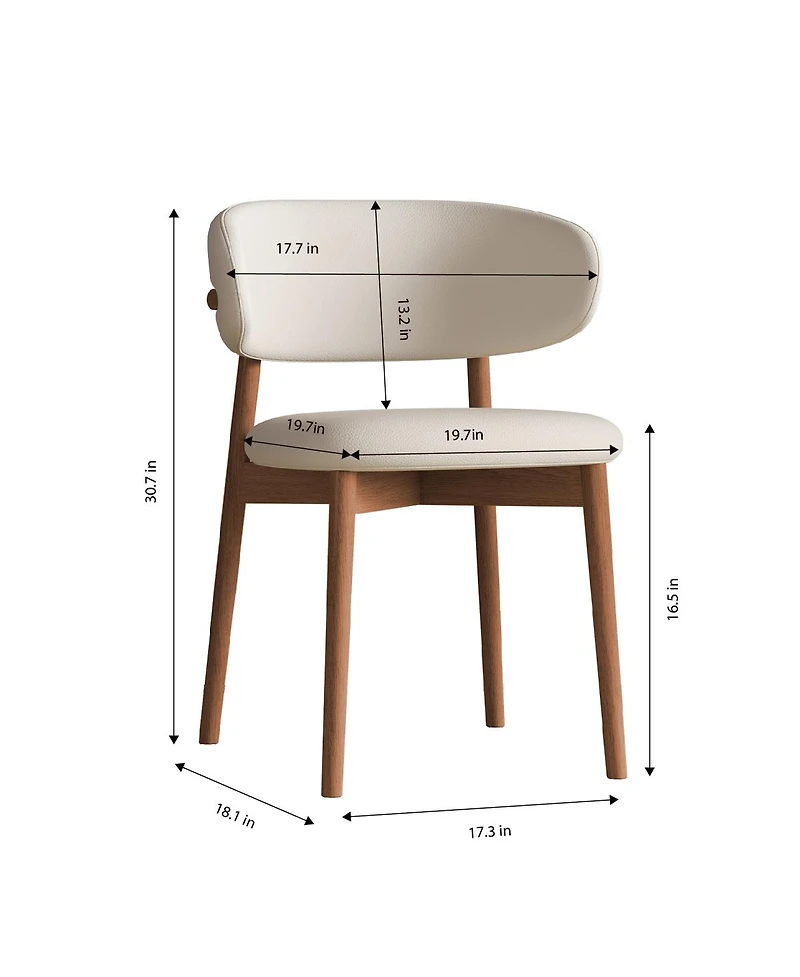 Streamdale Furniture Mid-Century Modern Dining Chairs Set of 2