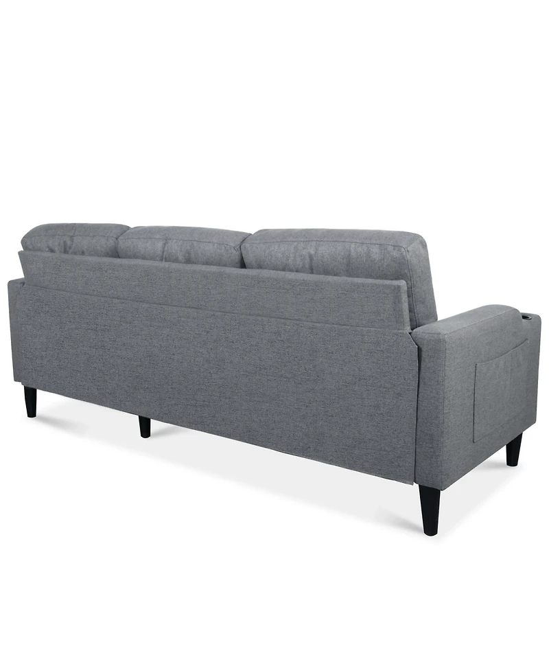 Streamdale Furniture 75'' Modern Fabric Sofa with Built-in Storage and Comfortable Pp Cotton Cushions