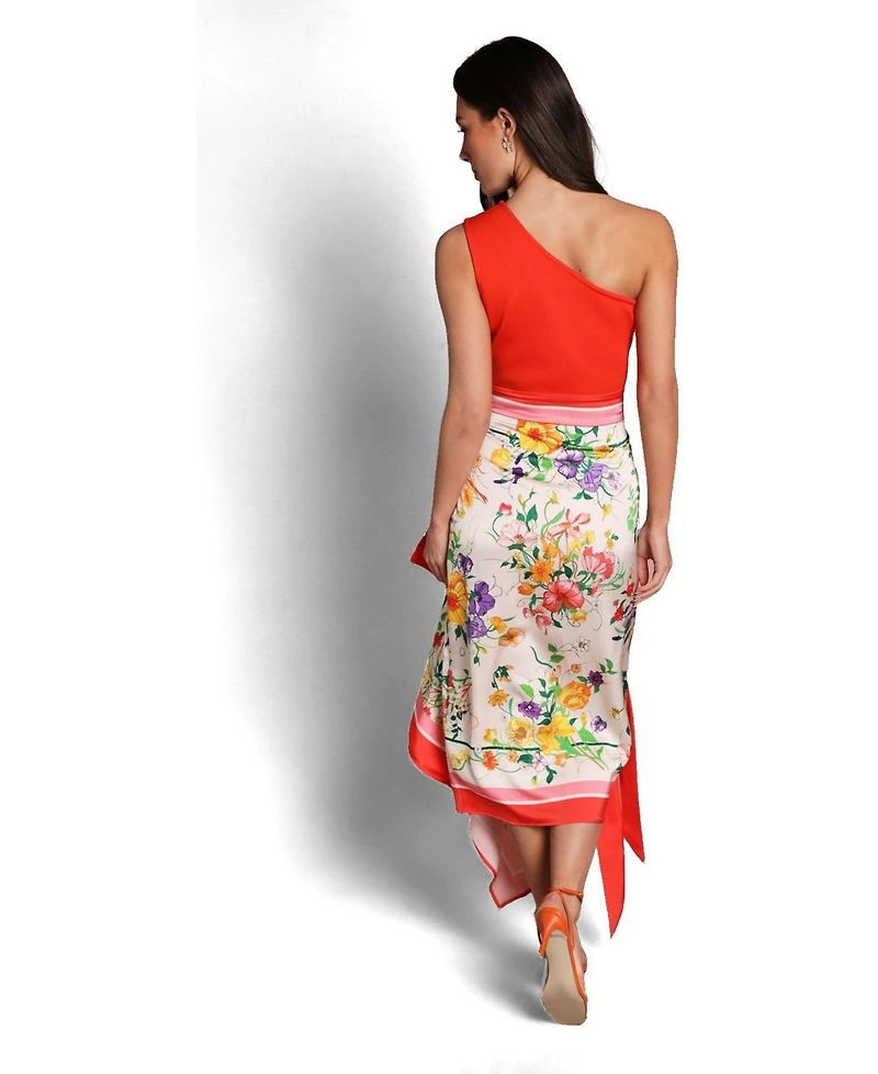 Coast Women's Bandage One Shoulder Printed Midi Dress