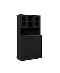 Streamdale Furniture Tilt-Out Two-Compartment Laundry Cabinet with Adjustable Shelves