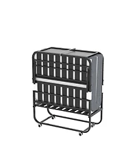 Streamdale Furniture 75'' x 38'' Folding Memory Foam Guest Bed with Adjustable Headboard and Wheels