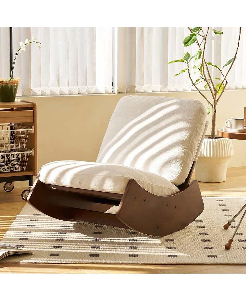 Streamdale Furniture Comfortable Glider Rocking Chair with Solid Wood Frame Set of 2