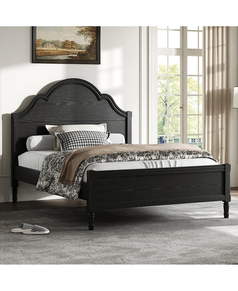 Streamdale Furniture Full Size Wood Platform Bed with Headboard and Footboard