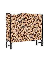 gaomon 4 Feet Firewood Rack, Steel Log Holder for Outdoor Storage, Patio, Fireplace and Backyard