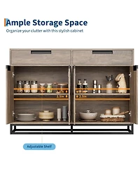 homfan Sideboard Buffet Cabinet with Storage 55" Accent Drawers and Doors for Kitchen Dining Room Living