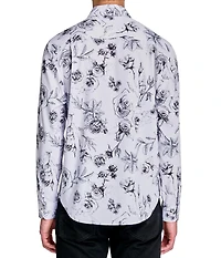 Society of Threads Men's Regular Fit 4-Way Stretch Performance Shaded Rose Long Sleeve Button Down