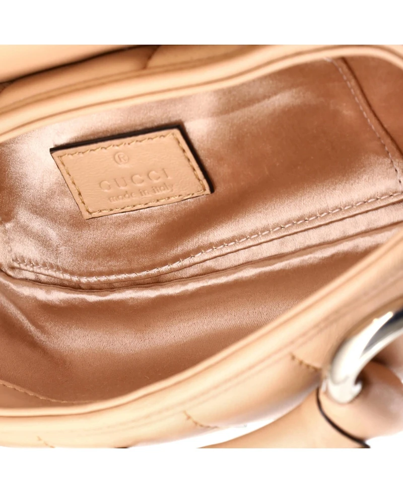 Pre-Owned Gucci Small Horsebit Chain Shoulder Bag Vertical Quilted Leather