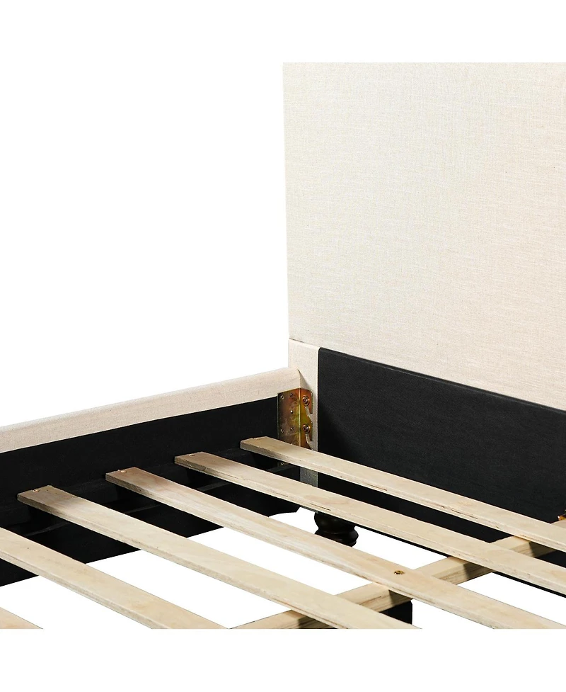 Streamdale Furniture King Size Upholstered Linen Bed Frame with Thick Headboard