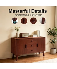 Streamdale Furniture Mid-Century Modern 47.3'' Sideboard Buffet Cabinet with 2 Doors and 3 Drawers