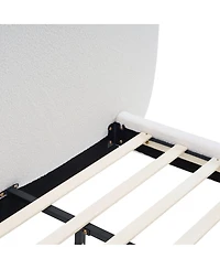 Streamdale Furniture Extra Thick Upholstered Platform Bed Frame Teddy Fleece King