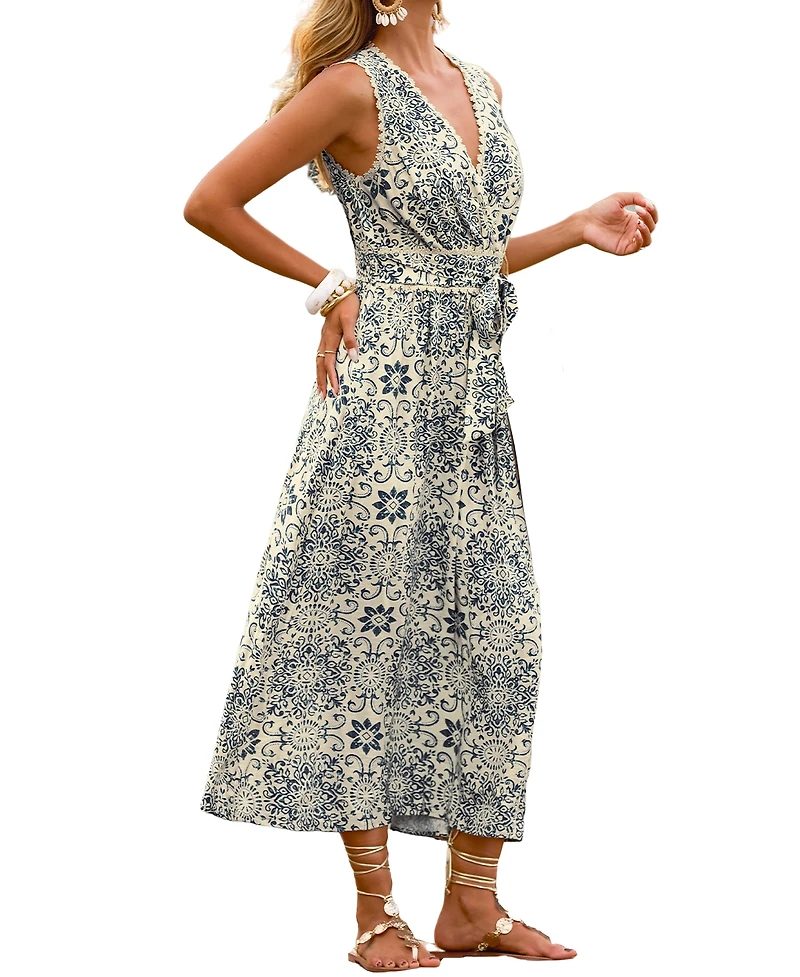 Cupshe Women's V Neck Pull On Unlined Dress