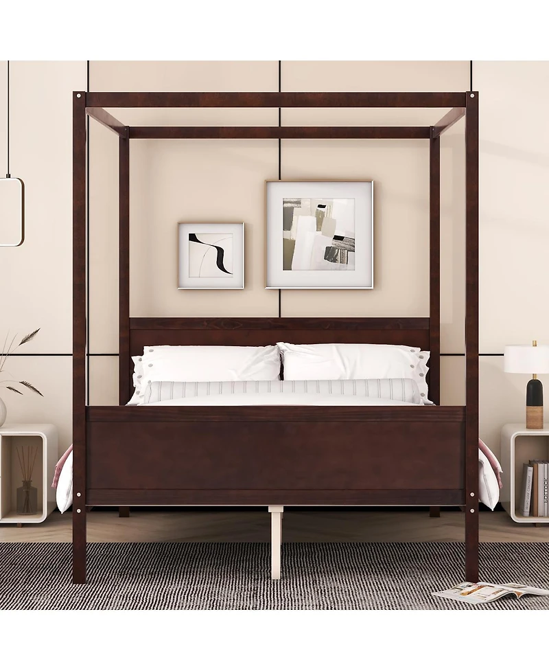 Streamdale Furniture Canopy Platform Bed with Headboard and Footboard