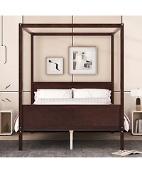 Streamdale Furniture Canopy Platform Bed with Headboard and Footboard
