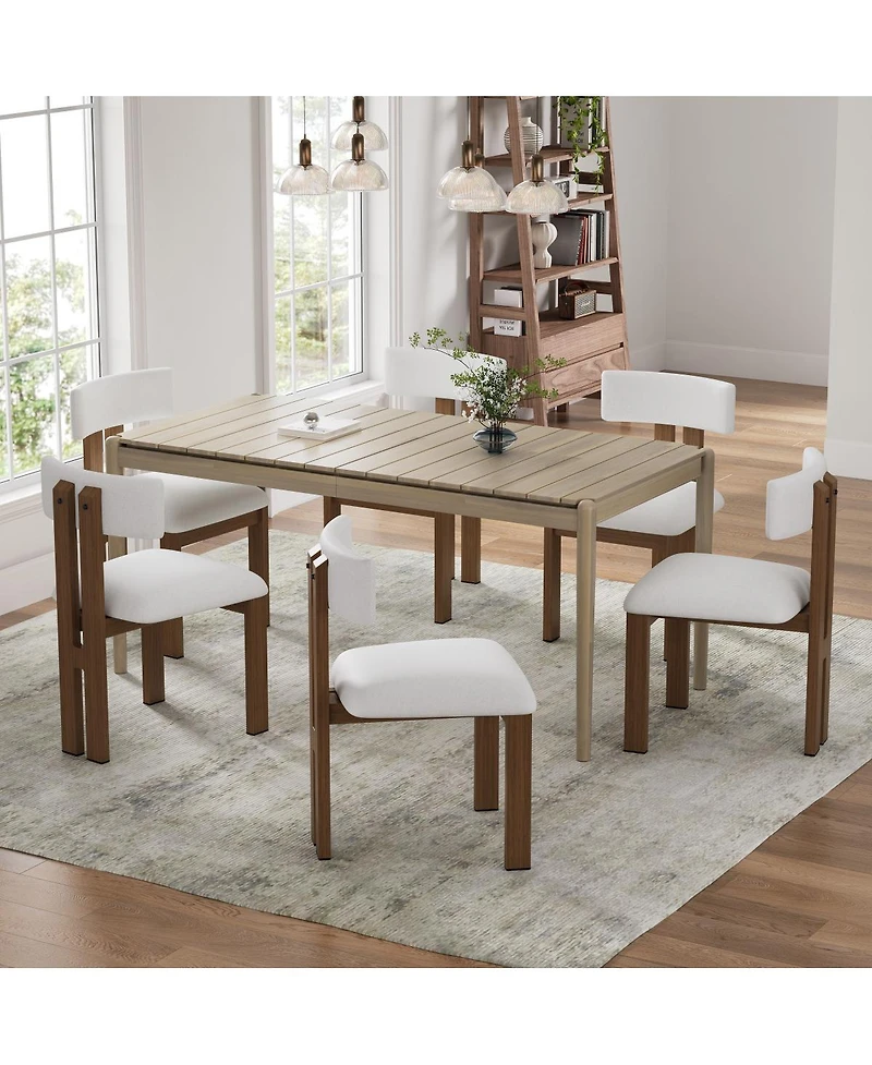 Streamdale Furniture Upholstered Armless Dining Chairs With Metal Legs (Set of 2)