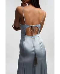 Karen Millen Women's Satin Strappy Midi Dress