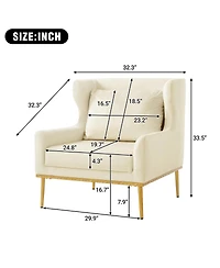 Streamdale Furniture Modern Velvet Accent Armchair for Living Room and Bedroom