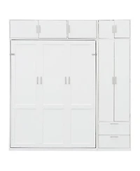 Streamdale Furniture Murphy Bed with Top Cabinet Shelves and Wardrobe