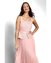 Coast Women's Lace Peplum Belted Midi Dress