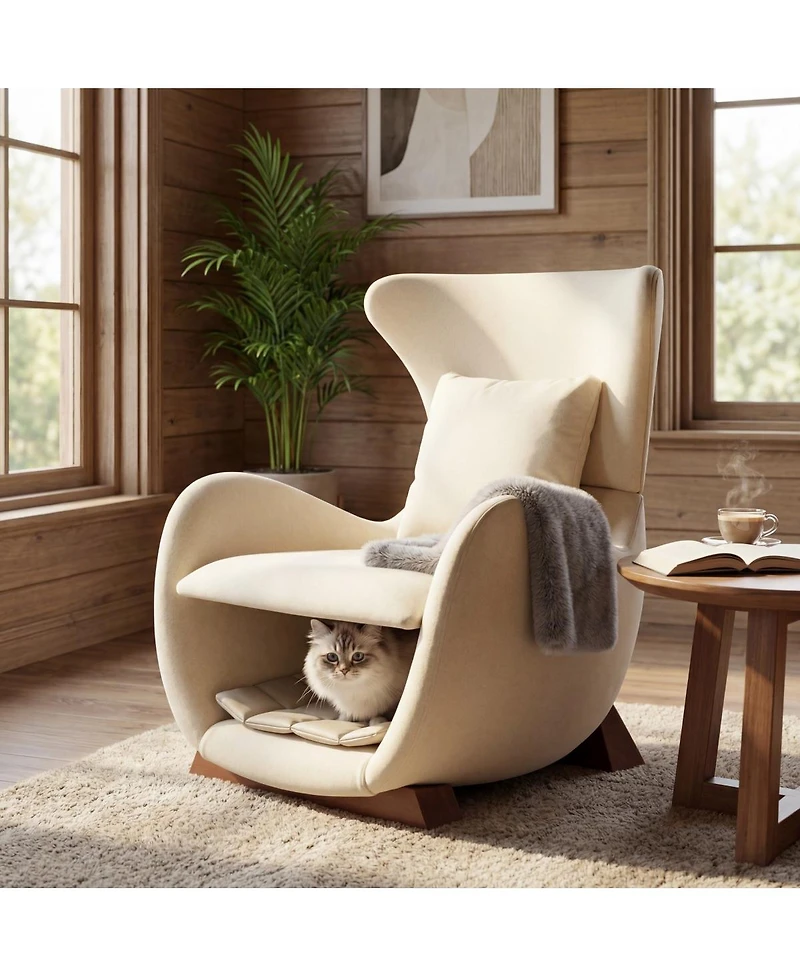 Streamdale Furniture Modern Polyester Accent Chair with Pet/Storage Space