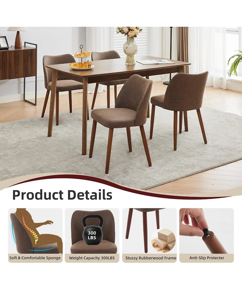 gaomon Set of 6 Leather Upholstered Dining Side Chairs