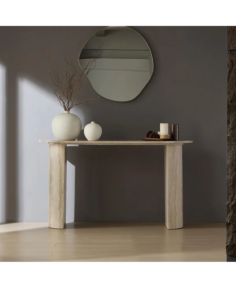 Streamdale Furniture 55.12'' Faux Marble Console Table for Living Room and Hallway